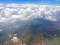 Blue sky and white clouds.