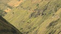 High Altitude Train In Ecuadorian Andes Approaching Nariz Del Diablo