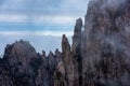 High altitude view of HuangShan, Yellow Mountain, China Royalty Free Stock Photo