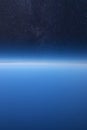 High altitude view between sky and space , in to the dark Royalty Free Stock Photo