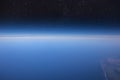 High altitude view between sky and space , in to the dark Royalty Free Stock Photo