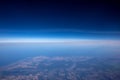 High altitude view between sky and space , in to the dark Royalty Free Stock Photo