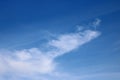 High altitude wispy white clouds in blue Royalty Free Stock Photo