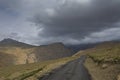 High altutude Road from Kaza to Komic ,Spiti Valley,Himachal Pradesh,India Royalty Free Stock Photo