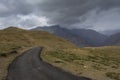 High altutude Road from Kaza to Komic ,Spiti Valley,Himachal Pradesh,India Royalty Free Stock Photo