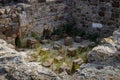 High angel shot of Baelo Claudia Roman town ruins in Spain Royalty Free Stock Photo