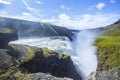 High angel shot of a beautiful Gullfoss waterfall in Iceland