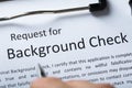 Criminal Background Check Application Form With Pen Royalty Free Stock Photo