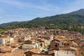 High angel view of the small medieval town Castelbuono, Sicily.