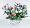 high angle beautiful white flower bag basket isolated backgroud