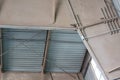 High angle building roof structure interior building large factory building roof