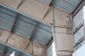 High angle building roof structure interior building large factory building roof