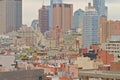 High angle view on apartment buildings and skyscrapers of New York