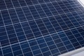 High angle close-up of blue solar panel with white grid pattern, copy space Royalty Free Stock Photo