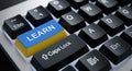 Digital education concept with Learn key on keyboard Royalty Free Stock Photo