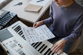 Young Woman Writing Songs Closeup Royalty Free Stock Photo