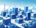 Smart city high angle view illustration Royalty Free Stock Photo