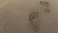 high angle footprint sand beach. High quality beautiful photo concept Royalty Free Stock Photo