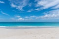 High-angle of a Grace Bay sandy beach, water waves making foam, cloudy sky background Royalty Free Stock Photo