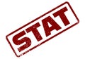 Red Distressed STAT Rubber Stamp on White Background, Indicating Urgency and Importance Royalty Free Stock Photo