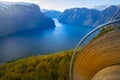 High angle landscape view on Aurlandsfjorden in Norway Royalty Free Stock Photo