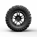 Photorealistic Black Off Road Wheel Design On White Background Royalty Free Stock Photo