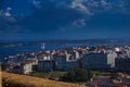 High angle morning view of the city of Coruna, Spain