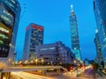 High angle night view of the Taipei 101 Royalty Free Stock Photo