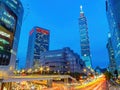 High angle night view of the Taipei 101 Royalty Free Stock Photo