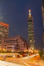 High angle night view of the Taipei 101 Royalty Free Stock Photo