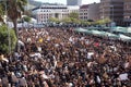 High angle over protest at parliament, Cape Town, South Africa