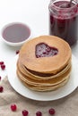 high angle pancakes assortment. High quality photo Royalty Free Stock Photo