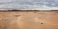High angle, panoramic view of an empty desert