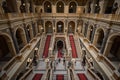 high-angle panoramic view of the interior of the National Museum of Prague, Czech Republic