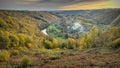 High-angle of picturesque Boucle de Frahan from Rochehaut on river Semois, Belgium Royalty Free Stock Photo