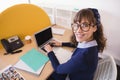 High angle portrait of businesswoman working in office Royalty Free Stock Photo