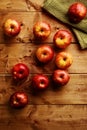 Royal gala apples with a green napkin Royalty Free Stock Photo