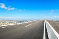 High angle Shanghai city skyline and asphalt road Royalty Free Stock Photo