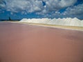 High angle shot of aesthetic salt pans in  Bonaire, Caribbean Royalty Free Stock Photo