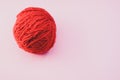 High angle shot of a ball of red yarn Royalty Free Stock Photo