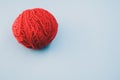 High angle shot of a ball of red yarn Royalty Free Stock Photo