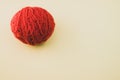 High angle shot of a ball of red yarn Royalty Free Stock Photo