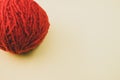 High angle shot of a ball of red yarn Royalty Free Stock Photo
