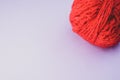 High angle shot of a ball of red yarn Royalty Free Stock Photo