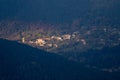 High angle shot of a beautiful view of a small village in the mountains of Istria, Croatia Royalty Free Stock Photo