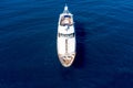 High angle shot of a big schooner sailing in the blue ocean Royalty Free Stock Photo