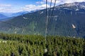 High angle shot of a cable car line riding through the forest on the Peak Cablecar Royalty Free Stock Photo