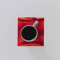 High angle shot of a delicious fresh warm cup of black coffee Royalty Free Stock Photo