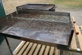 High angle shot of an empty barbeque brazier