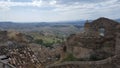 High angle shot of ghost town Craco in Matera, Italy